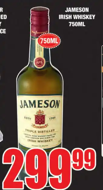Boxer Superstores Jameson Irish Whiskey 750mL offer