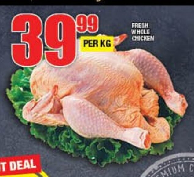 Fresh Whole Chicken per kg offer at Choppies