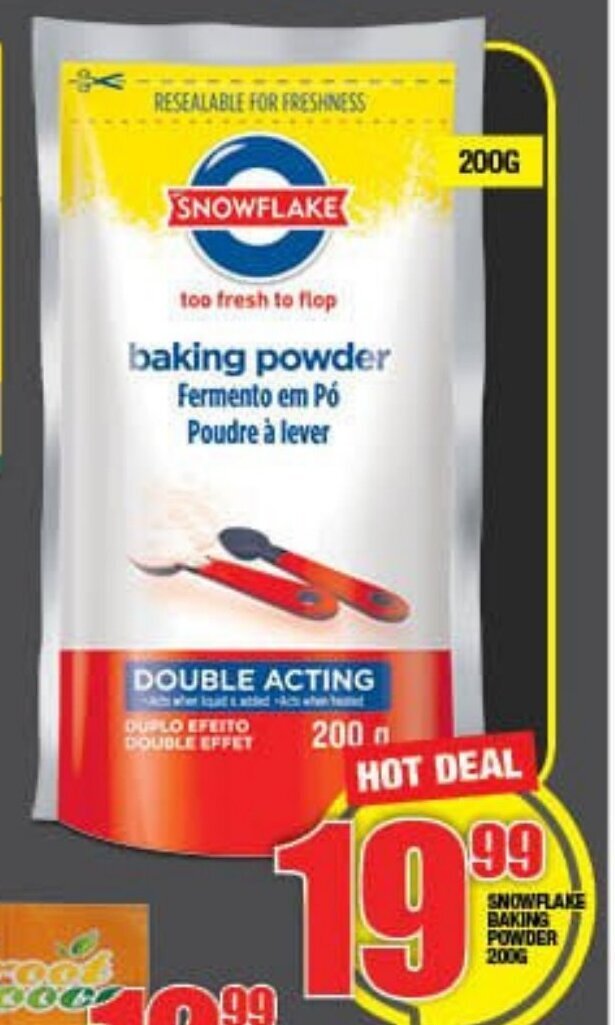 Snowflake Baking Powder 200g offer at Choppies