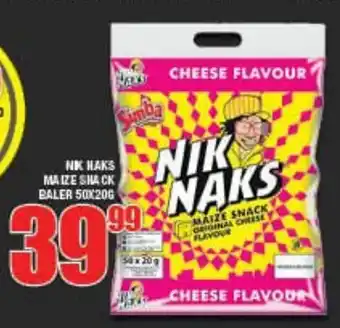 Nik Naks Maize Snack Baler 50x20g