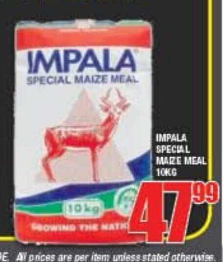 Impala Special Maize Meal 10kg offer at Choppies