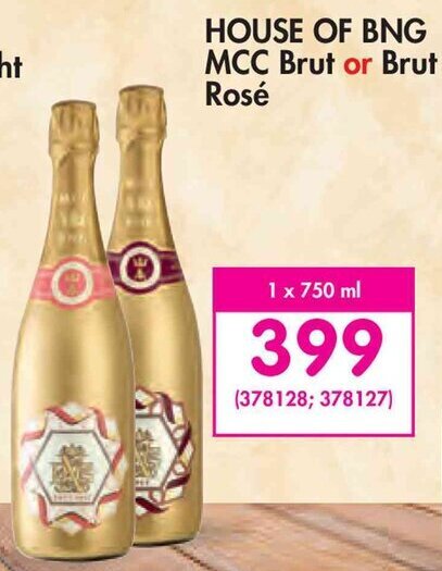 House Of Bng Mcc Brut Or Brut Rosé 750ml Offer At Makro