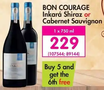 Makro Bon Courage Inkará Shiraz or Cabernet Sauvignon 750ml offer