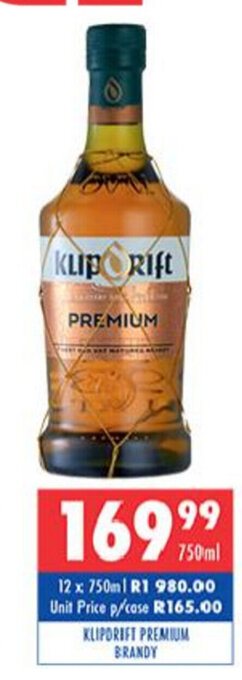 Ultra Liquors Klipdrift Premium Brandy 750ml offer