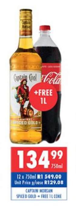 Ultra Liquors Captain Morgan Spiced Gold 750ml offer