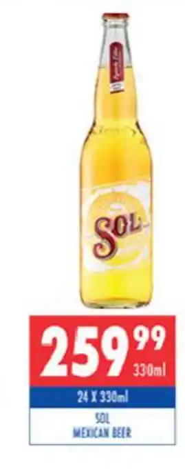Ultra Liquors SOL Mexican Beer 24x330ml offer
