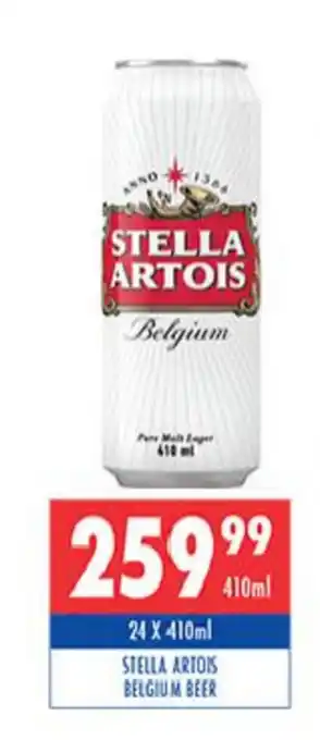 Ultra Liquors Stella Artois Belgium Beer 24x410ml offer