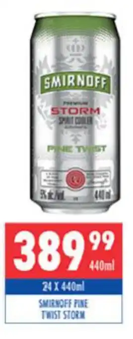 Ultra Liquors Smirnoff Pine Twist Storm 24x440ml offer