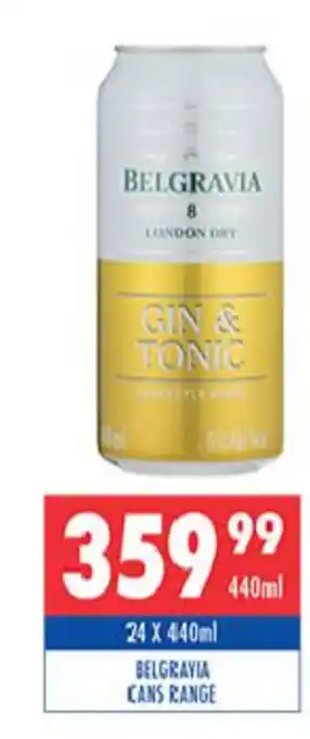 Ultra Liquors Belgravia Cans 24x440ml offer