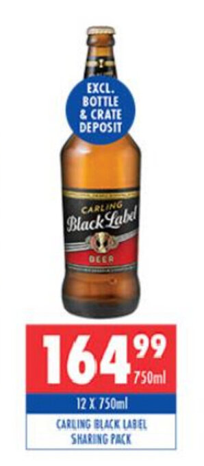 Ultra Liquors Carling Black Label Sharing Pack 12x750ml offer
