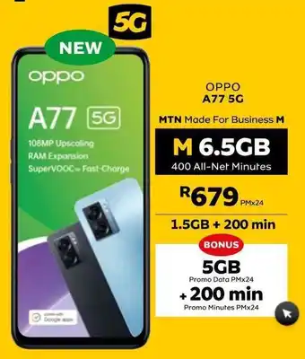 MTN Oppo A77 5G / MTN Made for Business M 6.5GB offer