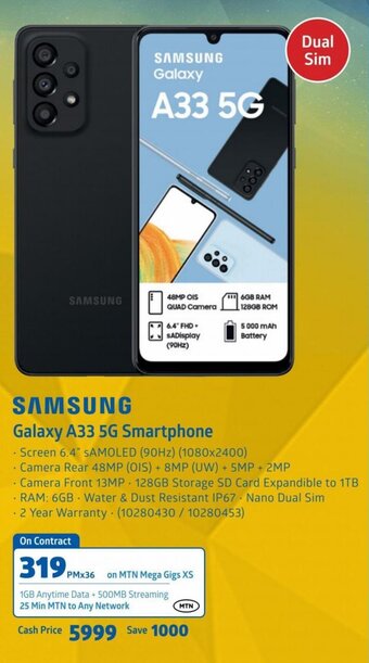 Incredible Connection Samsung Galaxy A33 5G Smartphone offer