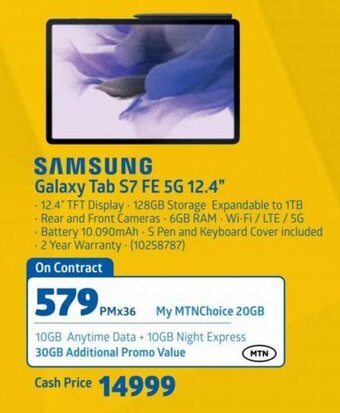 Incredible Connection Samsung Galaxy Tab S7 FE 5G 12.4" offer