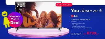 Teljoy LG 70" Smart Ultra HD LED TV offer