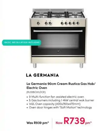 Lagermania 90cm Cream Rustica Gas Hob / Electric Oven