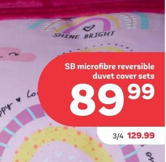 Sb microfibre reversible duvet cover sets
