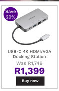 First Shop Targus usb-c 4k hdmi/vga docking station offer