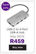 First Shop Targus usb-c to 4 port usb-a hub offer