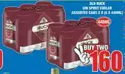 Old Buck Gin Spirit Cooler Assorted Cans-2 x 6x440ml