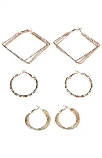 JAM Clothing Ladies 3 pack hoop earring set offer