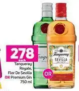 Game Tanqueray royale, flor de sevilla or premium gin-750ml each offer