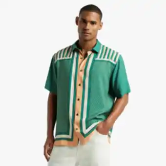 Mkm green mykonos printed viscose shirt