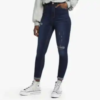 Sportscene Redbat women's dark wash high rise super skinny jeans offer