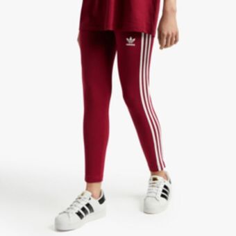 Sportscene Adidas originals women's burgundy leggings offer
