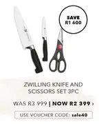 Zwilling Knife & Scissors Set 3 PC
