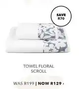 Towel Floral Scroll
