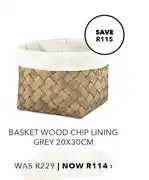 Basket Wood Chip Lining Grey-20 x 30cm
