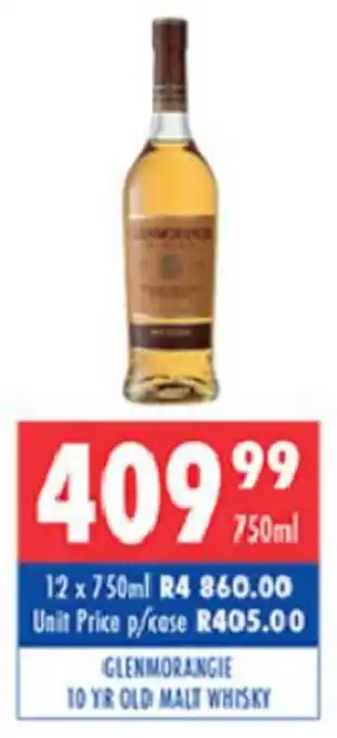 Ultra Liquors Glenmorangie 10 YR Old Malt Whisky 750ml offer