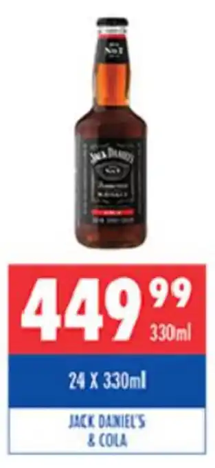 Ultra Liquors Jack Daniel's & Cola 24x330ml offer