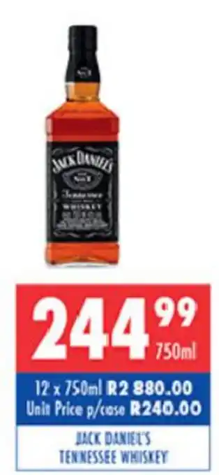 Ultra Liquors Jack Daniel's Tennessee Whisky 750ml offer