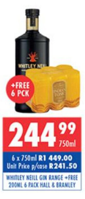 Ultra Liquors Whitley Neill Gin Range 750ml offer