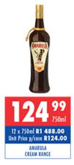 Ultra Liquors Amarula Cream Range 750ml offer