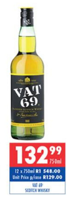 Ultra Liquors Vat 69 Scotch Whisky 750ml offer