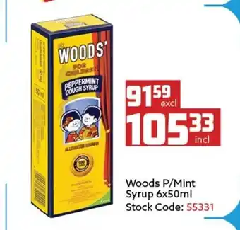 Africa Cash and Carry Woods P/Mint Syrup 6 x 50ml offer