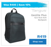 First Shop Targus Geolite Plus 12.5-15.6 Inch Backpack offer