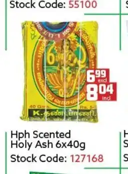 Africa Cash and Carry Hph Scented Holy Ash 6x40g offer
