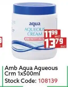 Africa Cash and Carry Amb Aqua Aqueous Crm 1x500ml offer