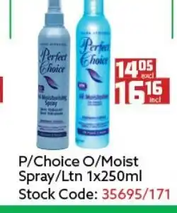 Africa Cash and Carry P/Choice O/Moist Spray/Ltn 1x250ml offer