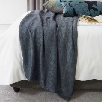 Whitehouse Waffle chenille bed cover - blue offer