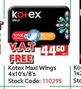 Africa Cash and Carry Kotex Maxi Wings 4x10's/8's offer