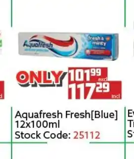 Africa Cash and Carry Aquafresh Fresh Blue 12x100ml offer