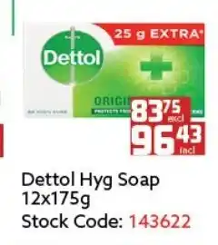 Africa Cash and Carry Dettol Hyg Soap 12x175g offer