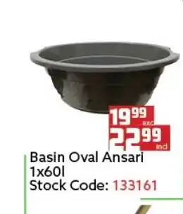 Africa Cash and Carry Basin Oval Ansari 1x60L offer