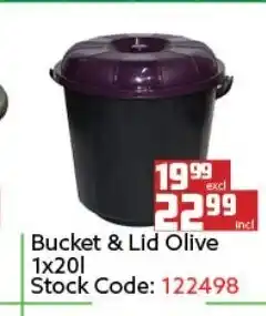 Africa Cash and Carry Bucket & Lid Olive 1x20L offer