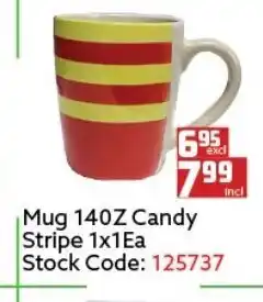 Mug 140Z Candy Stripe 1x1ea