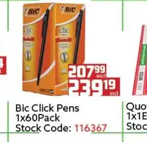 Africa Cash and Carry Bic Click Pens 1x60Pack offer